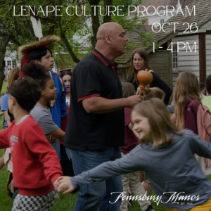 A member of the Lenape holds a gourd instrument and leads children in a bean dance.